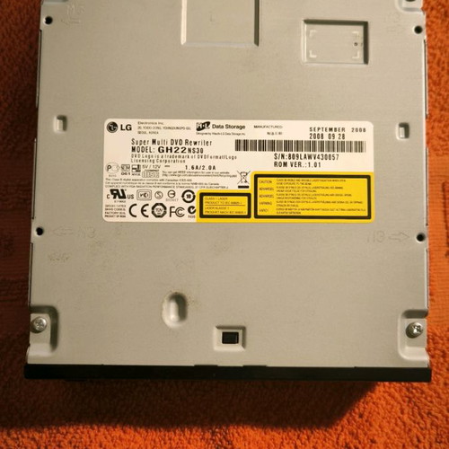 LG Super Multi DVD Rewriter used, model GH22NS30
