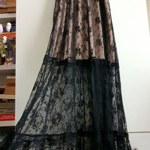 Lynne lace long dress new, black, size M