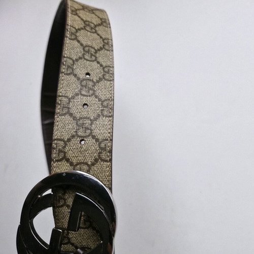 Gucci GG Supreme belt unisex size 85 used, beige and brown