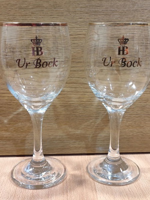 Hofbrau Ur Bock μπίρα σετ δύο διαφημιστικών κολονάτων ποτηριών 500ml σαν καινούργιο