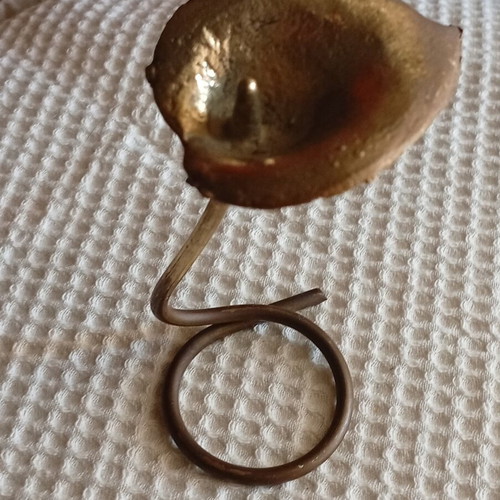 Vintage brass calla lily candleholder