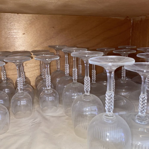 Crystal glasses set vintage classic design, 57 pieces, new