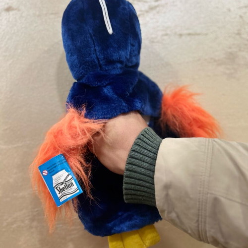 Plush Parrot Puppet New Theater Toy Germany 1997 Blue