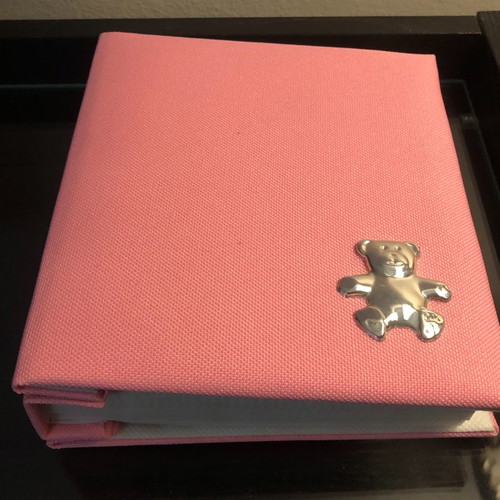 Fabric photo album with silver, like new, luxurious