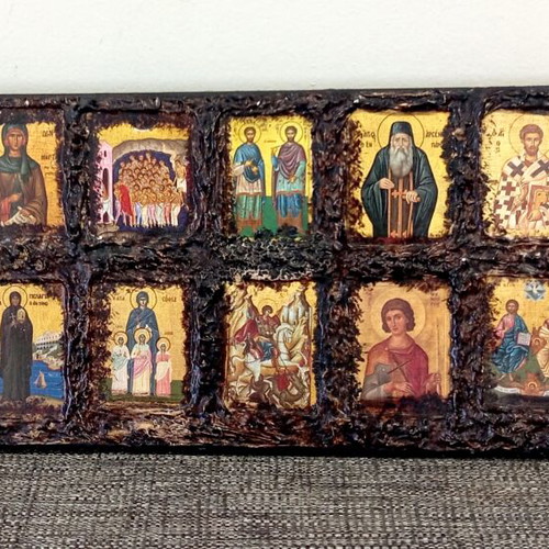 Byzantine Icon Composition like new, 40x14 cm