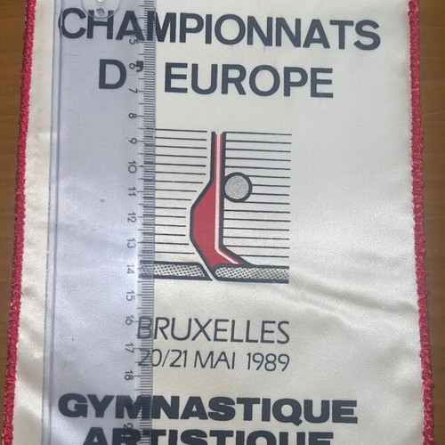 Gymnastics sports banner used, 1980s rare