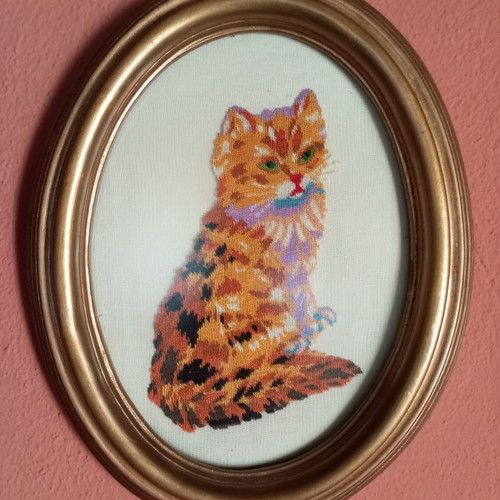 Embroidered frames used, hand-stitched