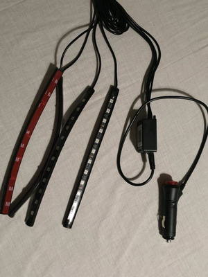 Red LED car lighting set with app control