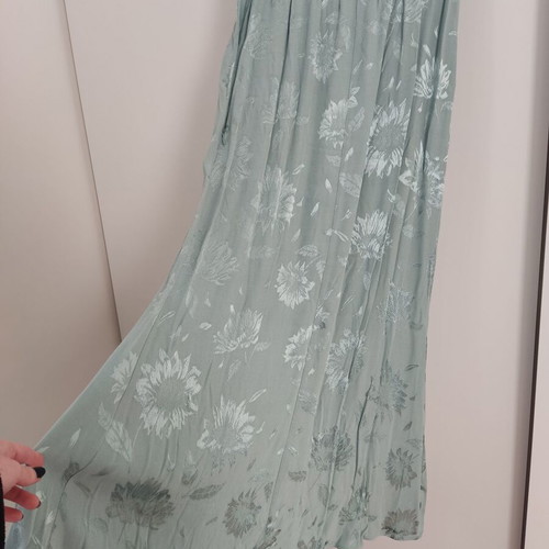 Zara satin dress long mint green floral -  26,00 - Vendora.cy