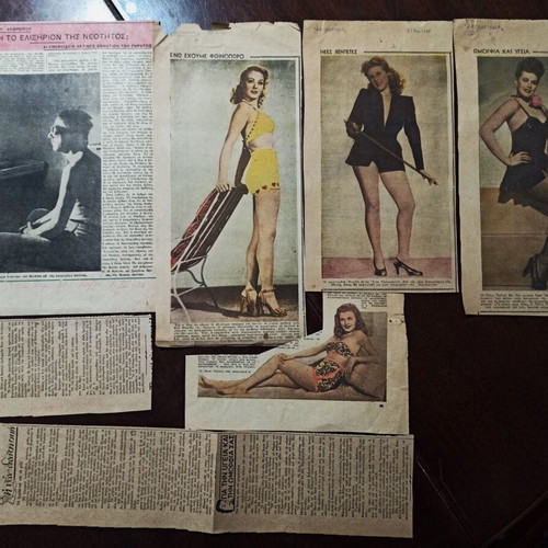 Newspaper clippings set of 7 like new, 1938 & 1947