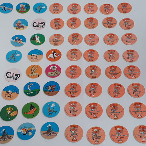 Vintage caps used, collection of 80 pieces with Tasty Tops and Pokemon Tazos