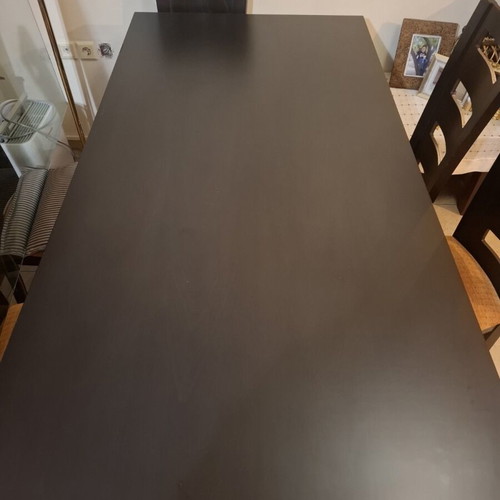 Dining set with six chairs like new, solid beech wood
