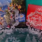  Συλλογή : χριστουγεννιάτικα πιάτα Mikasa Crystal/Walther Glas "Christmas Story" Germany 1980.