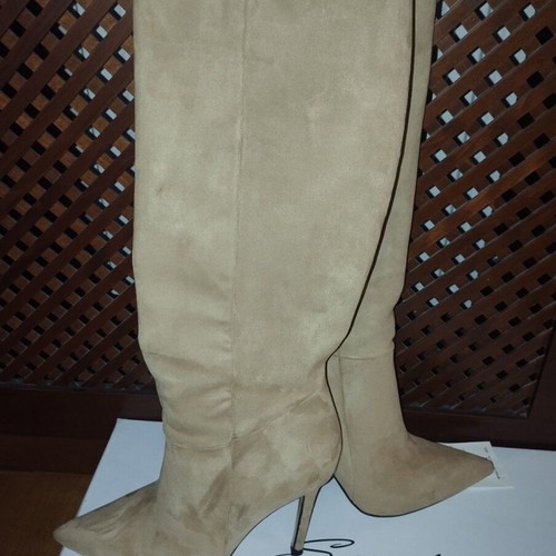 Sante suede women's boots with high heel new, beige
