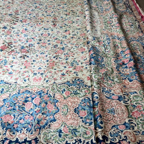 Kerman carpet used, 5.60 x 4.14 m, wool and silk