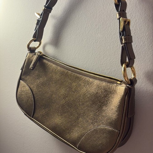 Prada Gold Saffiano shoulder bag new, gold