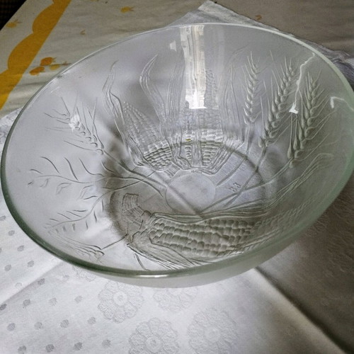 Vintage Duralex France bowl with embossed Harvest design like new