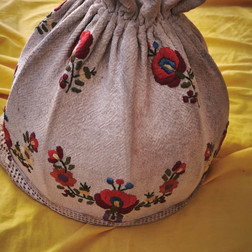 Vintage fabric lampshade used with some imperfections 25x23