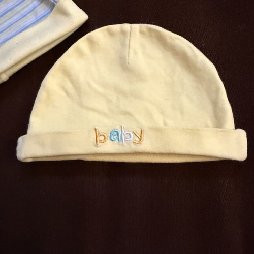 Set of 2 unisex baby cotton hats