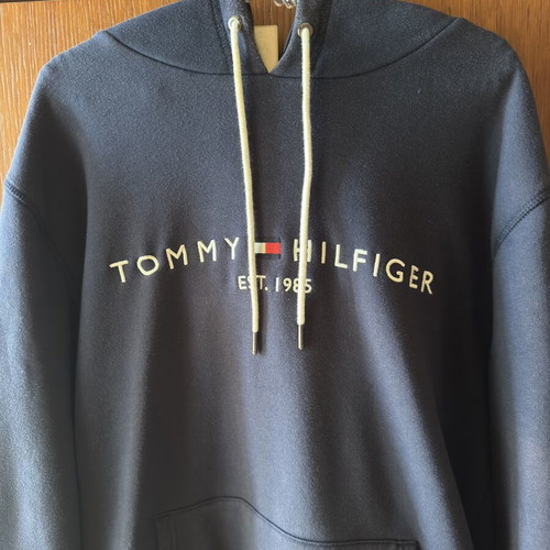 Tommy Hilfiger Mens fleece hoodie used, navy, size XL