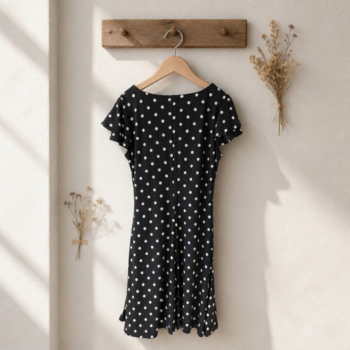 Lauren Ralph Lauren black and white polka dot wrap dress