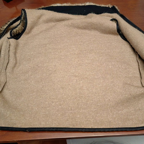 Synthetic fur vest brown like new with decorative zipper