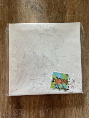 Canvas with printed giraffe painting design and numbering new 15x15