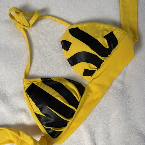 Moschino bikini top, yellow and black, size S