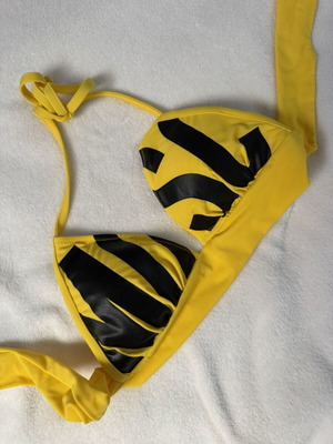 Moschino bikini top, yellow and black, size S