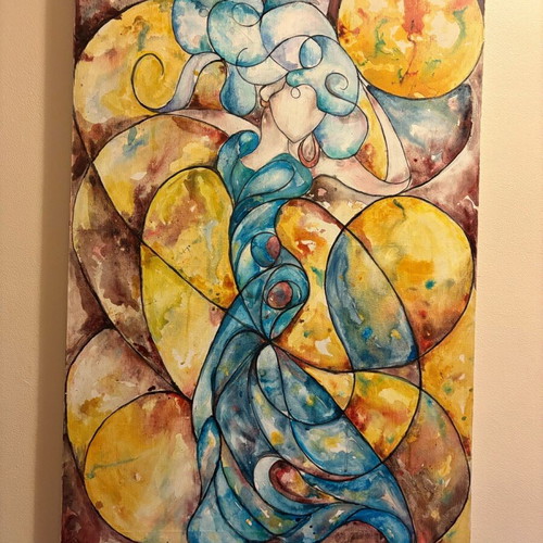 Painting Muza custom made, acrylic on canvas 90x60