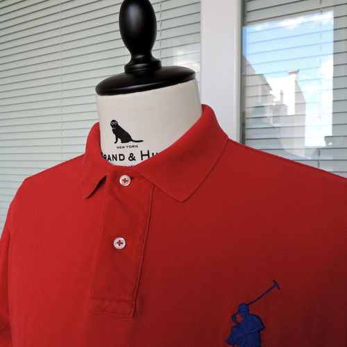 Polo Ralph Lauren Big Pony Red Polo Shirt used, Custom Fit, Men's L