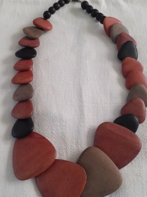 Pendant with wooden beads like new