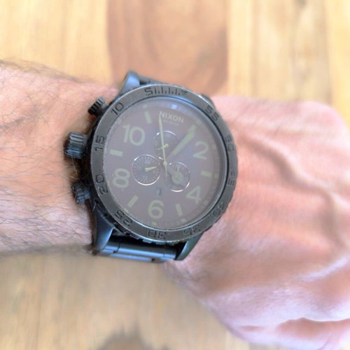 Nixon 51-30 Chrono Matte Black Surplus wristwatch used, men's