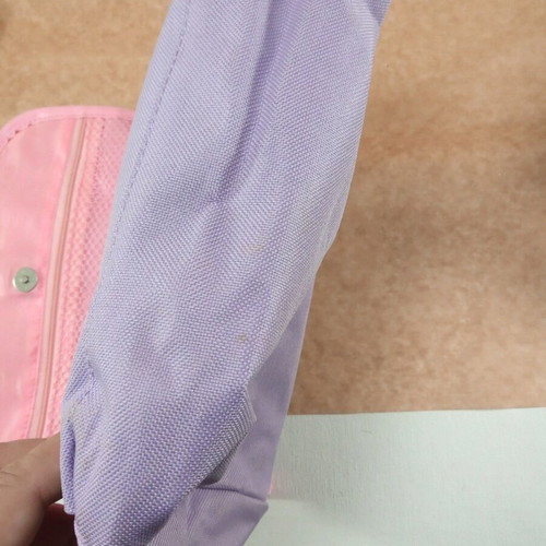 Toiletry bag like new with metal hook, pink and purple