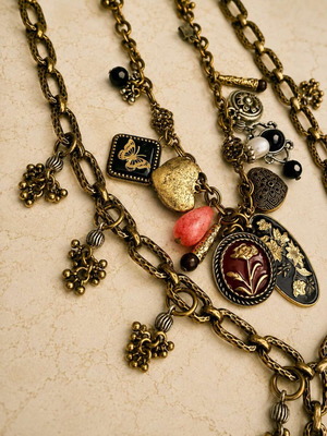 Vintage Boho Layered Charm Necklace Zara like new, multicolor gold tone