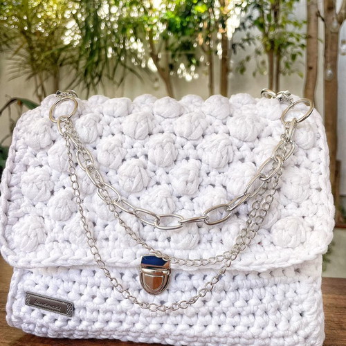 Handmade white crossbody bag new