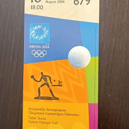 Athens 2004 Olympic Games Ticket Table Tennis like new