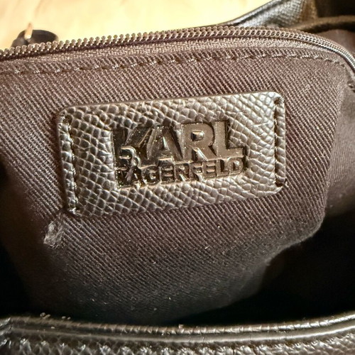 Karl Lagerfeld black backpack used with dust bag