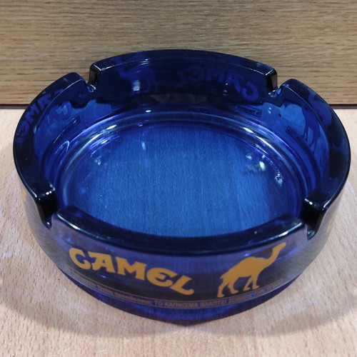 Camel glass ashtray used, vintage advertising