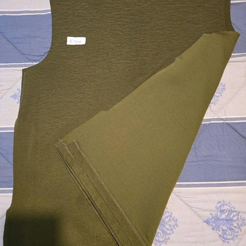 Olive fabric cut for sewing, 6 pieces, like new