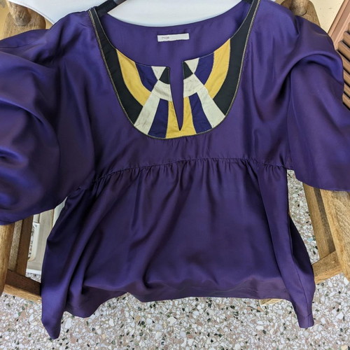Maje blouse used, 100% silk, size M, purple