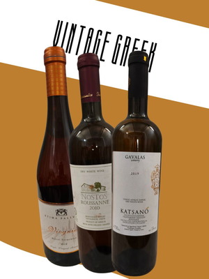 Greek White Wine Collection New, Pack of 3 Bottles