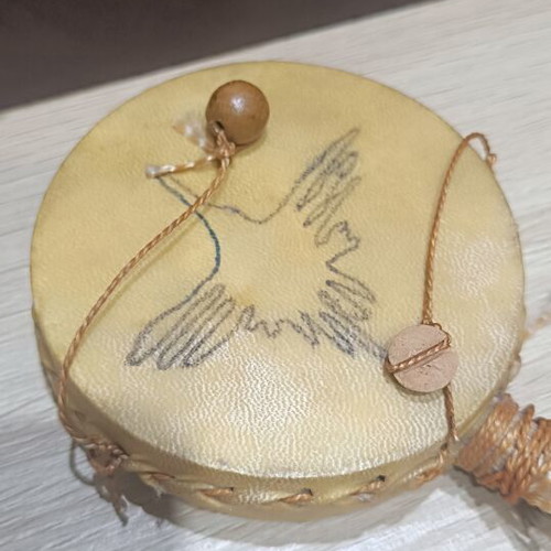Ethnic Handmade Pellet Drum from Peru like new