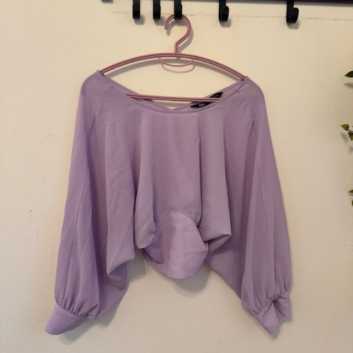 Cropped blouse lilac with zipper Zara new, size S