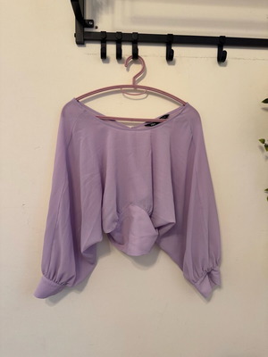 Cropped blouse lilac with zipper Zara new, size S