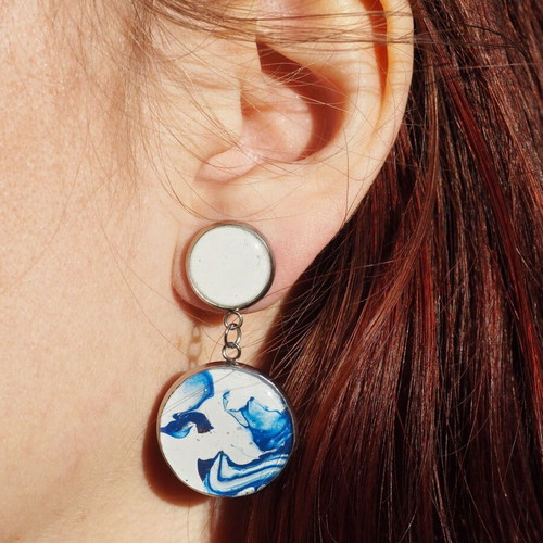 Artisan earrings new with handmade design and gold-plated stainless steel base