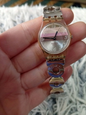 Swatch women's watch used, multicolor bracelet
