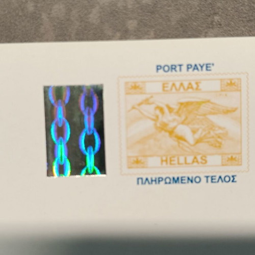 Postcard of ELTA with prepaid postage and commemorative Epidauria stamp 3-8-2001 new