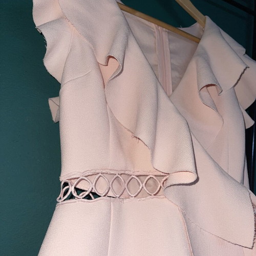 Midi dress pink with ruffles True Decadence new, size M