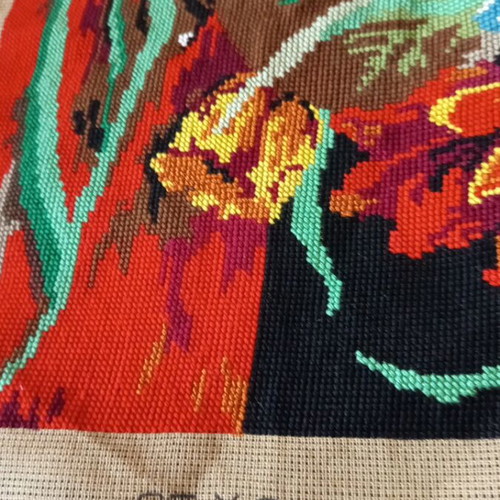 Embroidered artwork from 70s-80s Greek made, used